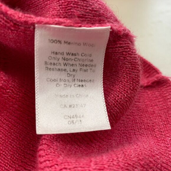Talbots Pure Merino Wool Sweater Womens MP Medium Petite Pink Waterfall Neckline - Picture 10 of 11